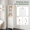 SoBuy Coloană mobilă baie baie înaltă cu magazin poad poetabil baie fitil dulap pentru baie alb strâmt 45x35x171cm bzr102-w