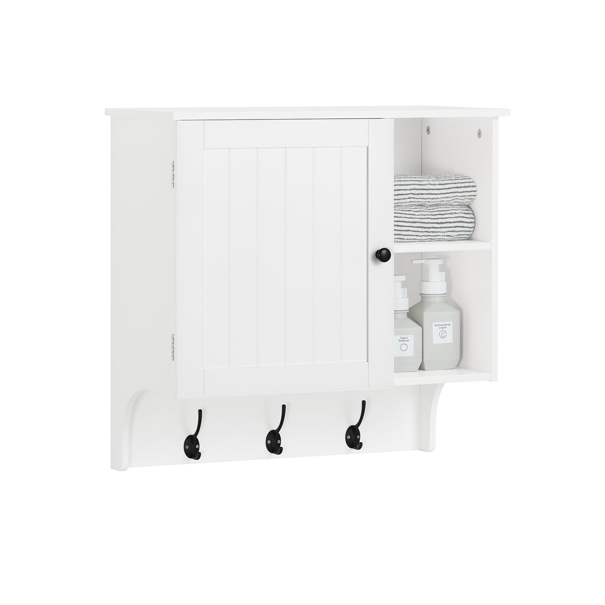 SoBuy BZR103-W Armoire Haute Murale Placard Mural Meuble Haut de Salle de Bain Meuble Suspendu Meuble Murale