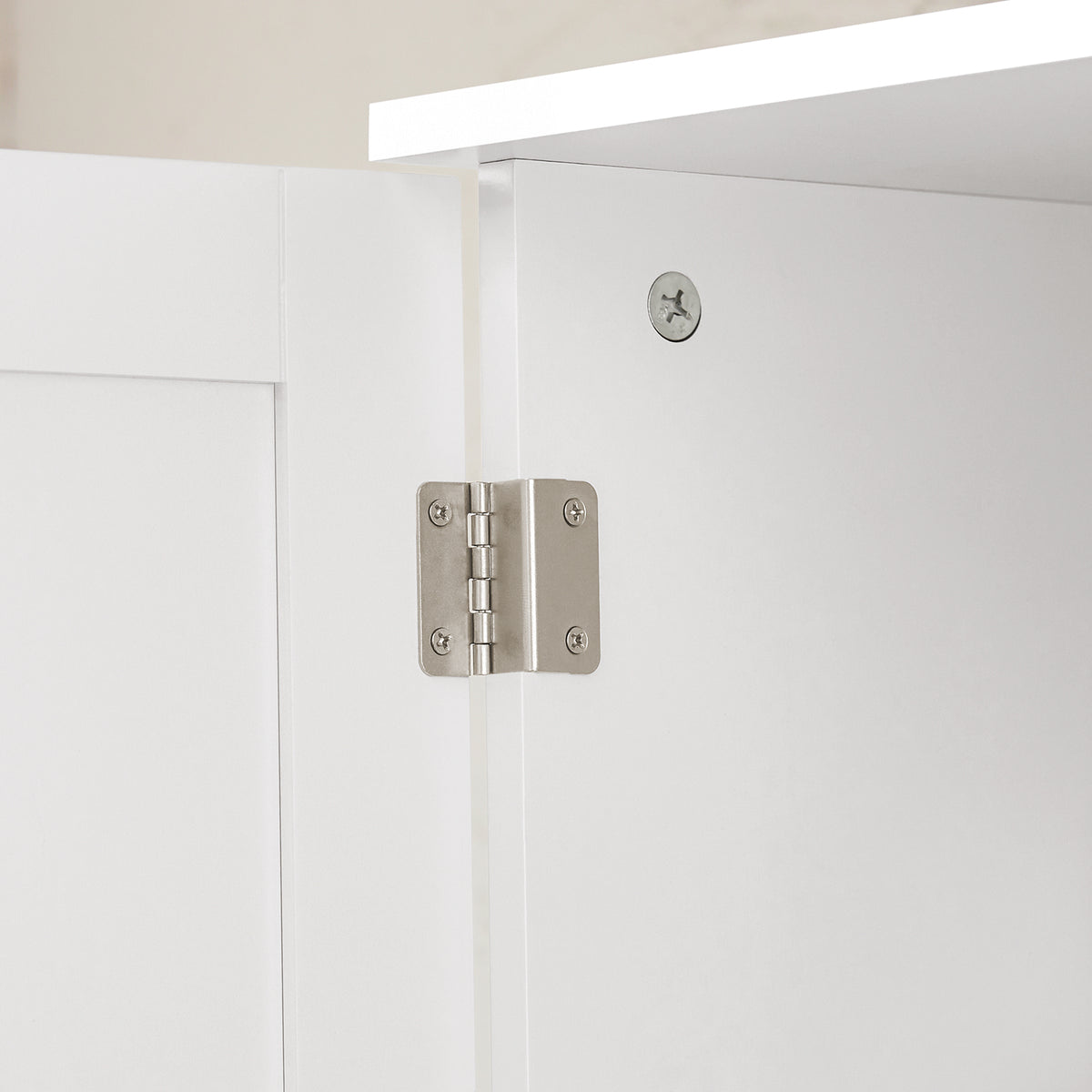 SoBuy BZR103-W Armoire Haute Murale Placard Mural Meuble Haut de Salle de Bain Meuble Suspendu Meuble Murale