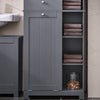 SoBuy BZR104-DG Coloană de Baie Gri 171cm cu Coș de Rufe, 6 Rafturi și 2 Sertare, Anti-răsturnare, 70kg – 60x37x171 cm