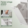 SoBuy BZR104-W Coloană pentru baie cu coș de rufe integrat – Dulap de depozitare 171 cm, 6 rafturi și 2 sertare, alb