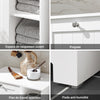 SoBuy BZR105-W Armoire de Salle de Bain avec Paniers à Linge – Meuble Bas de Salle de Bain avec Panier à Abattant et 3 Étagères, Corbeille à Linge Sale, Bois, Blanc, 60x37x86 cm