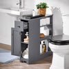 SoBuy BZR106-DG Dulap înalt și îngust pentru baie WC compact cu roți Suport hârtie igienică Cărucior de depozitare multifuncțional
