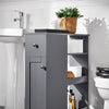 SoBuy BZR106-DG Dulap înalt și îngust pentru baie WC compact cu roți Suport hârtie igienică Cărucior de depozitare multifuncțional