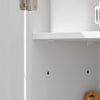 SoBuy BZR106-W Dulap de depozitare baie îngust pe roți, Suport hârtie igienică, Dulap WC compact, Cărucior de depozitare