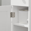 SoBuy BZR106-W Dulap de depozitare baie îngust pe roți, Suport hârtie igienică, Dulap WC compact, Cărucior de depozitare