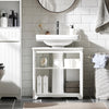 SoBuy BZR108-II-W Dulap sub chiuvetă pentru baie, Dulap sub lavoar, Dulap sub lavoar (chiuvetă), Dulap sub chiuvetă de bucătărie, Mască lavoar cu 2 uși, 60x30x60 cm, Alb