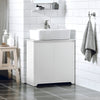 SoBuy Mobile Sublavabo Baie CABINET BAZĂ PENTRU SCURTĂ CU 2 Uși albe 60x30x60cm BZR108-W