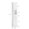 SoBuy BZR109-W Dulap Coloană de Baie - Dulap Înalt de Baie Îngust cu Rafturi Reglabile și Compartiment Deschis - Mobilier de Depozitare din Lemn, Alb, 30 x 170 x 30 cm