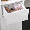 SoBuy BZR109-W Dulap Coloană de Baie - Dulap Înalt de Baie Îngust cu Rafturi Reglabile și Compartiment Deschis - Mobilier de Depozitare din Lemn, Alb, 30 x 170 x 30 cm