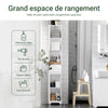 SoBuy BZR109-W Dulap Coloană de Baie - Dulap Înalt de Baie Îngust cu Rafturi Reglabile și Compartiment Deschis - Mobilier de Depozitare din Lemn, Alb, 30 x 170 x 30 cm