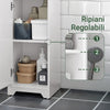 SoBuy Dulap de mobilier ridicat cu baie de economisire a băii cu 2 dulapuri și 1 compartiment deschis 30x30x170cm BZR109-W