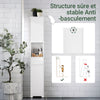 SoBuy BZR109-W Dulap Coloană de Baie - Dulap Înalt de Baie Îngust cu Rafturi Reglabile și Compartiment Deschis - Mobilier de Depozitare din Lemn, Alb, 30 x 170 x 30 cm
