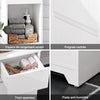 SoBuy BZR109-W Dulap Coloană de Baie - Dulap Înalt de Baie Îngust cu Rafturi Reglabile și Compartiment Deschis - Mobilier de Depozitare din Lemn, Alb, 30 x 170 x 30 cm