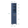 SoBuy BZR112-B Dulap de baie tip coloană, cu 3 rafturi deschise, dulap cu ușă și sertar, mobilier mic de depozitare pentru baie, pentru spații înguste, 35 x 30 x 170 cm