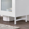 SoBuy BZR115-II-W Meuble sous Lavabo Salle de Bain, Armoire de Rangement pour Vasque sur Pieds avec 2 Portes en Verre