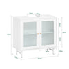 SoBuy Sublavabo mobil cu uși de sticlă dulap mobil Mobile Sublavabo alb 60x30x58cm BZR115-W