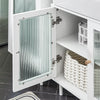 SoBuy Sublavabo mobil cu uși de sticlă dulap mobil Mobile Sublavabo alb 60x30x58cm BZR115-W