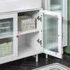 SoBuy BZR115-W Meuble sous Lavabo Salle de Bain, Meuble sous Évier, Armoire de Rangement pour Vasque sur Pieds avec 2 Portes en Verre