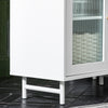 SoBuy Sublavabo mobil cu uși de sticlă dulap mobil Mobile Sublavabo alb 60x30x58cm BZR115-W