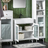 SoBuy Sublavabo mobil cu uși de sticlă dulap mobil Mobile Sublavabo alb 60x30x58cm BZR115-W