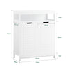 SoBuy BZR121-W Meuble Salle de Bain Armoire Toilette Commode Placard Meuble de Rangement avec 2 Portes, Étagères Réglables