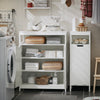 SoBuy BZR121-W Meuble Salle de Bain Armoire Toilette Commode Placard Meuble de Rangement avec 2 Portes, Étagères Réglables