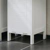 SoBuy BZR122-W Dulap de baie cu coș de rufe – Dulap de baie compact cu sac rabatabil – Dulap de depozitare din lemn, cu economie de spațiu, Alb, 30 x 90 x 30 cm