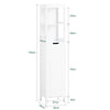 SoBuy BZR123-W Dulap de Baie cu Coș de Rufe, Coloană de Baie pentru Depozitare 145 cm, Dulap de Depozitare cu 2 Rafturi Deschise și Coș de Rufe Detașabil, Coloană Albă pentru Spații Mici