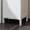 SoBuy BZR123-W Dulap de Baie cu Coș de Rufe, Coloană de Baie pentru Depozitare 145 cm, Dulap de Depozitare cu 2 Rafturi Deschise și Coș de Rufe Detașabil, Coloană Albă pentru Spații Mici