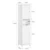 SoBuy BZR124-W Dulap Coloană cu Coș de Rufe – Dulap de Baie, Raft Îngust, Etajeră de Baie, Dulap Toaletă Mic, Alb 40x170x38 cm