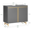 SoBuy Dulap Sottolavabo cu 2 uși pliante dulap pentru baie dulap gri chiuvetă 75x35x65cm BZR129-HG