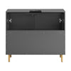 SoBuy BZR129-HG Meuble sous Lavabo, Meuble sous Vasque avec 2 Portes et 2 Étages, Meuble sur Pied de Salle de Bain, Placard Armoire