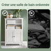 SoBuy BZR13-W Dulap de Baie – Mobilier de Baie Îngust cu Rafturi și Uși, Comodă de Depozitare pentru Hol și Living din Lemn, Economie de Spațiu, Alb, 60 x 90 x 26 cm