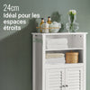 SoBuy BZR13-W Dulap de Baie – Mobilier de Baie Îngust cu Rafturi și Uși, Comodă de Depozitare pentru Hol și Living din Lemn, Economie de Spațiu, Alb, 60 x 90 x 26 cm