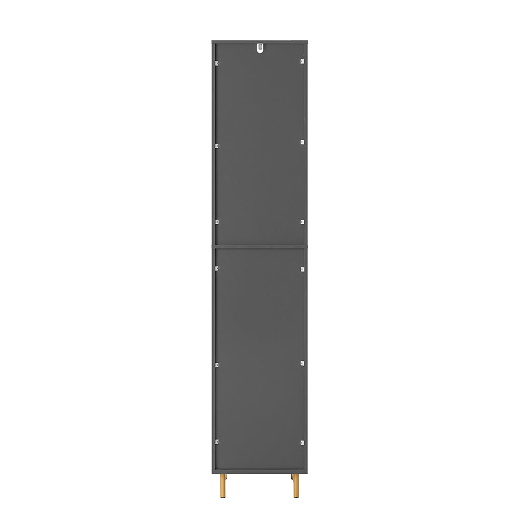 SoBuy BZR130-HG Meuble Colonne de Salle de Bain, Armoire Toilette Haute, Placard avec étagères réglables, et 3 niches Ouvertes