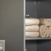 SoBuy BZR130-HG Dulap de baie tip coloană, Dulap înalt pentru baie, Dulap cu rafturi reglabile și 3 nișe deschise