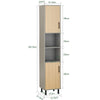 SoBuy BZR131-NG Meuble Colonne de Salle de Bain, Armoire Haute, Meuble Salle de Bain Colonne Rangement Placard