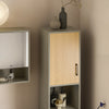 SoBuy BZR131-NG Meuble Colonne de Salle de Bain, Armoire Haute, Meuble Salle de Bain Colonne Rangement Placard