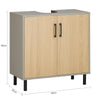 SoBuy BZR133-NG Meuble sous Lavabo, Meuble sous Vasque, Meuble Salle de Bain avec 2 Portes et 2 Étages, Placard de Rangement