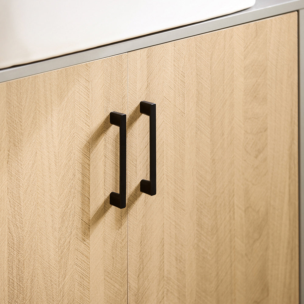 SoBuy BZR133-NG Meuble sous Lavabo, Meuble sous Vasque, Meuble Salle de Bain avec 2 Portes et 2 Étages, Placard de Rangement