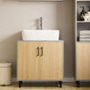 SoBuy BZR133-NG Meuble sous Lavabo, Meuble sous Vasque, Meuble Salle de Bain avec 2 Portes et 2 Étages, Placard de Rangement
