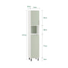 SoBuy BZR137-GR Dulap de baie înalt și îngust, cu coș de rufe, Mobilier de baie cu etajere, Spațiu de depozitare pentru toaletă, Alb și Verde 167x31x30cm