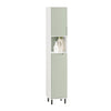SoBuy BZR137-GR Dulap de baie înalt și îngust, cu coș de rufe, Mobilier de baie cu etajere, Spațiu de depozitare pentru toaletă, Alb și Verde 167x31x30cm