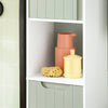 SoBuy BZR137-GR Dulap de baie înalt și îngust, cu coș de rufe, Mobilier de baie cu etajere, Spațiu de depozitare pentru toaletă, Alb și Verde 167x31x30cm