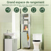 SoBuy BZR137-GR Dulap de baie înalt și îngust, cu coș de rufe, Mobilier de baie cu etajere, Spațiu de depozitare pentru toaletă, Alb și Verde 167x31x30cm