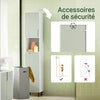 SoBuy BZR137-GR Dulap de baie înalt și îngust, cu coș de rufe, Mobilier de baie cu etajere, Spațiu de depozitare pentru toaletă, Alb și Verde 167x31x30cm