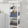 SoBuy BZR14-W Dulap înalt de baie, etajeră de sine stătătoare, dulap înalt de depozitare cu 6 niveluri - L30cm x A30cm x H139cm