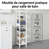 SoBuy BZR14-W Dulap înalt de baie, etajeră de sine stătătoare, dulap înalt de depozitare cu 6 niveluri - L30cm x A30cm x H139cm