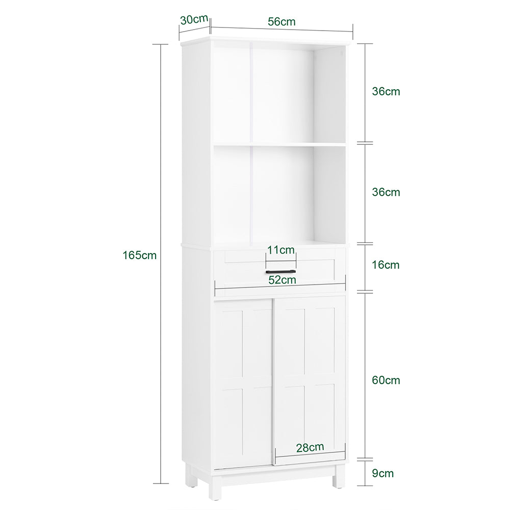 SoBuy BZR141-W Dulap de baie Mobilier de coloană Dulap de depozitare pentru baie Dulap înalt
